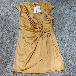 Tommy Bahama faux suede plunge neckline  wrap dress